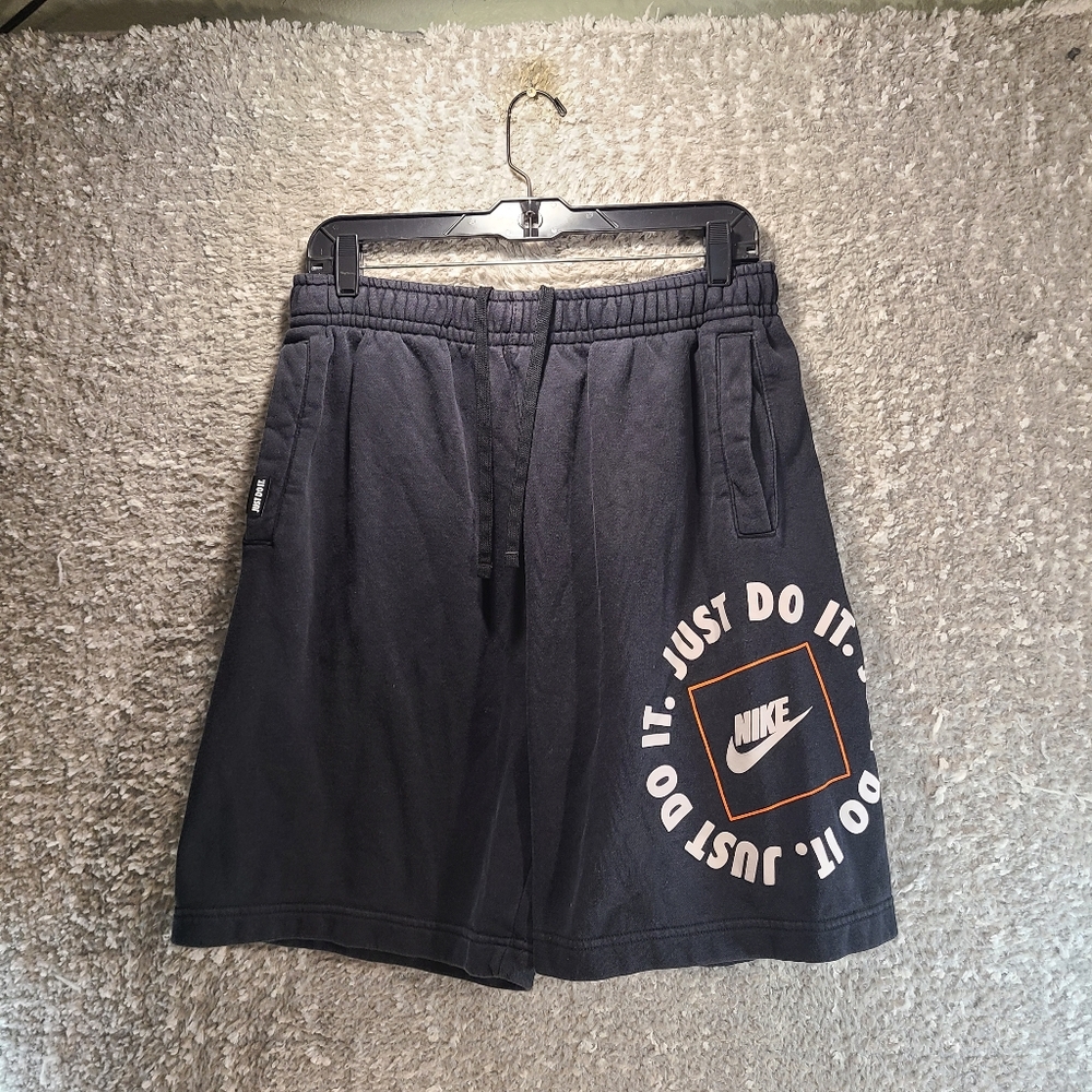 Nike Mens M Jdi Fleece Pull On Shorts Drawstring Just‎ Do It Swoosh Black, READ